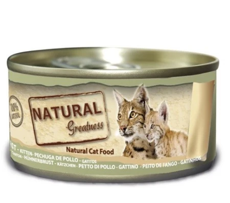 Pechuga de pollo para gatitos, muy rica natural greatness, gatos