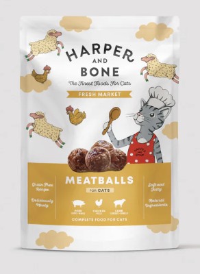 Albóndigas Harper and Bone Fresh Market para gatos sabor cerdo ibérico pollo y cordero pouch 85g