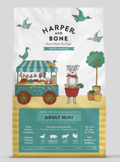 Saco de pienso Harper and Bone Dog Mini Adult Fresh Market 2kg.