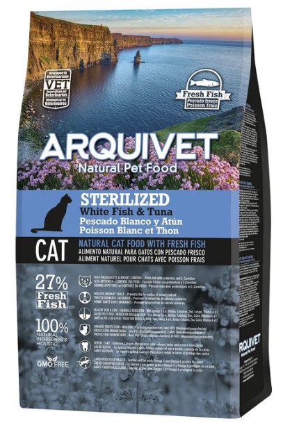 Saco de pienso natural para gatos esterilizados pescado con atún fresco