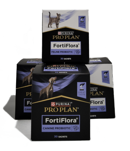 Caja de probióticos Purina Pro Plan FortiFlora para perros y gatos de todos los tamaños