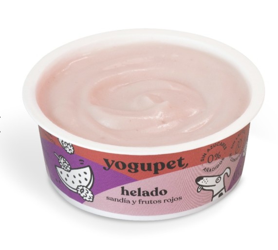 Tarrina de Yogupet Helado Frutos Rojos sabor fresa, frambuesa y mora para perros y gatos